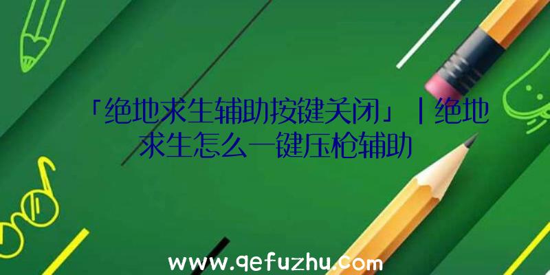 「绝地求生辅助按键关闭」|绝地求生怎么一键压枪辅助